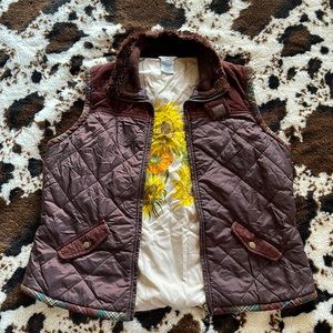CAbi Quilted Corduroy Sunflower Vest